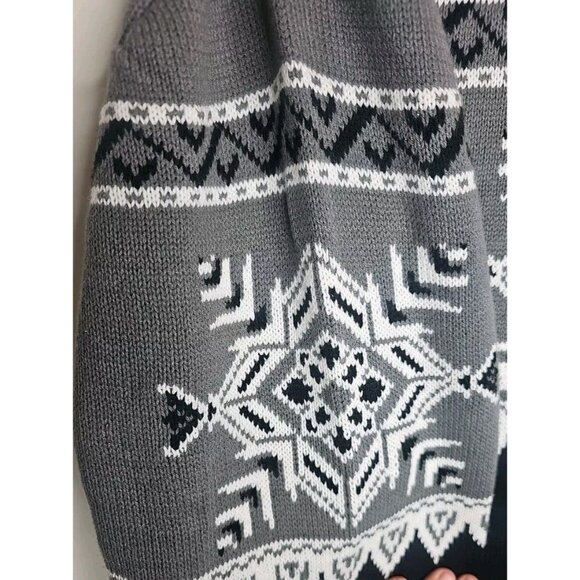 King Size Men Holiday Winter Reindeer Snowflake Classic Black White Sweater 5X - Picture 9 of 14